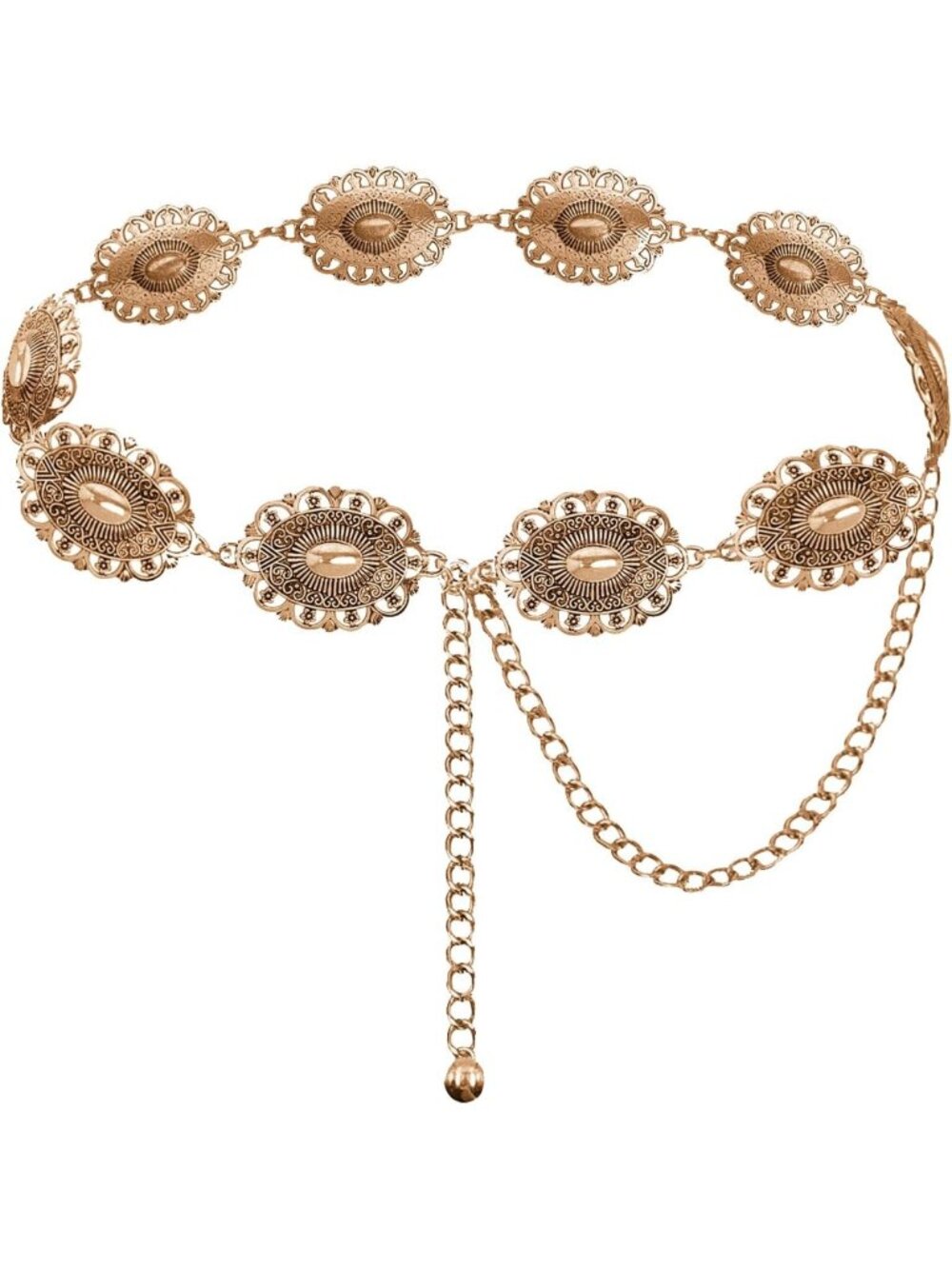 Stylish Western Metal Concho Belt for Women | Cowgirl Chain Belt for Dresses